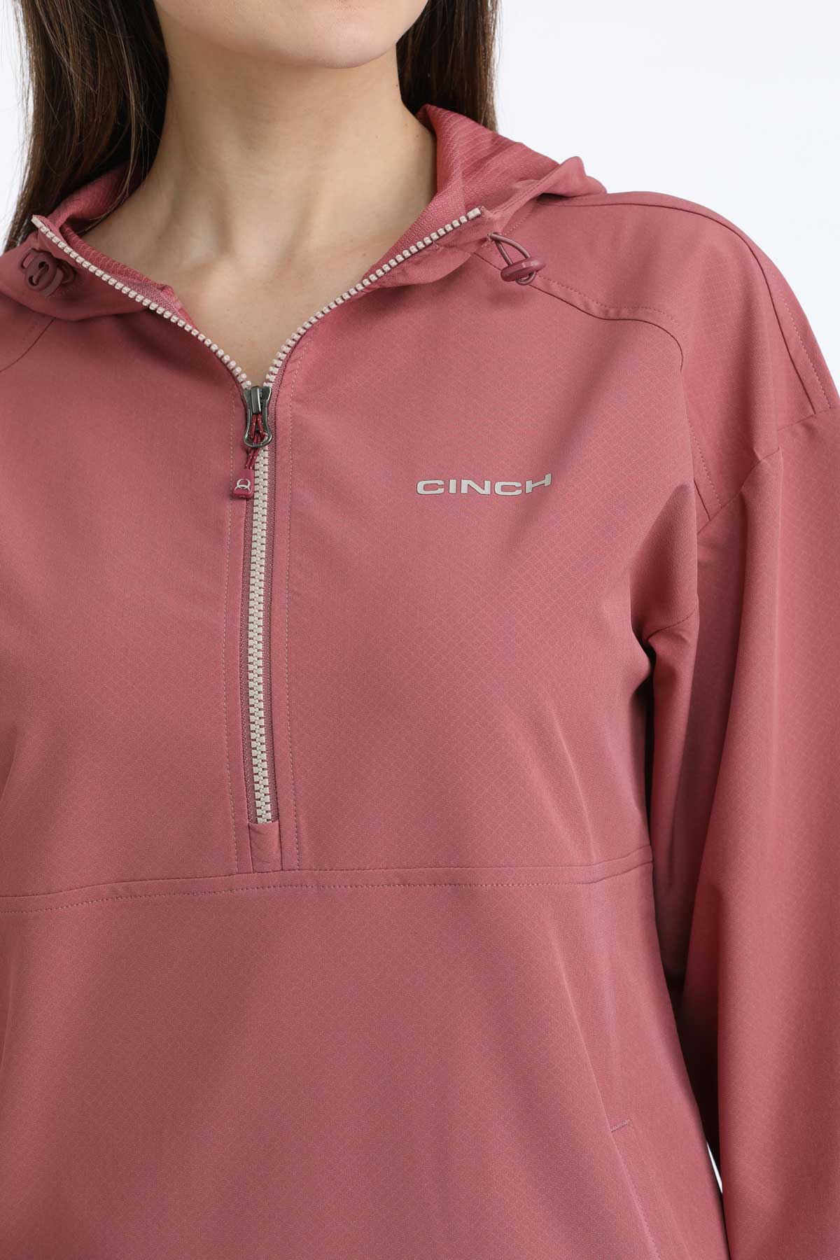 Cinch Women's Pink 1/2 Zip Windbreaker