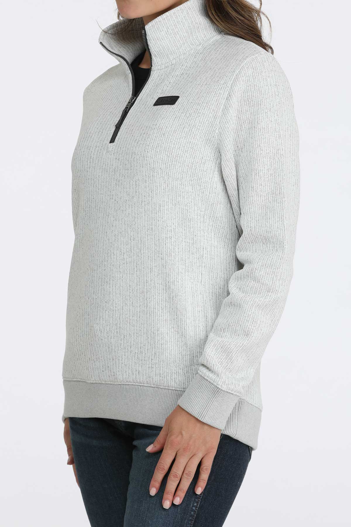 Cinch Women's 1/4 Zipper Grey Pullover