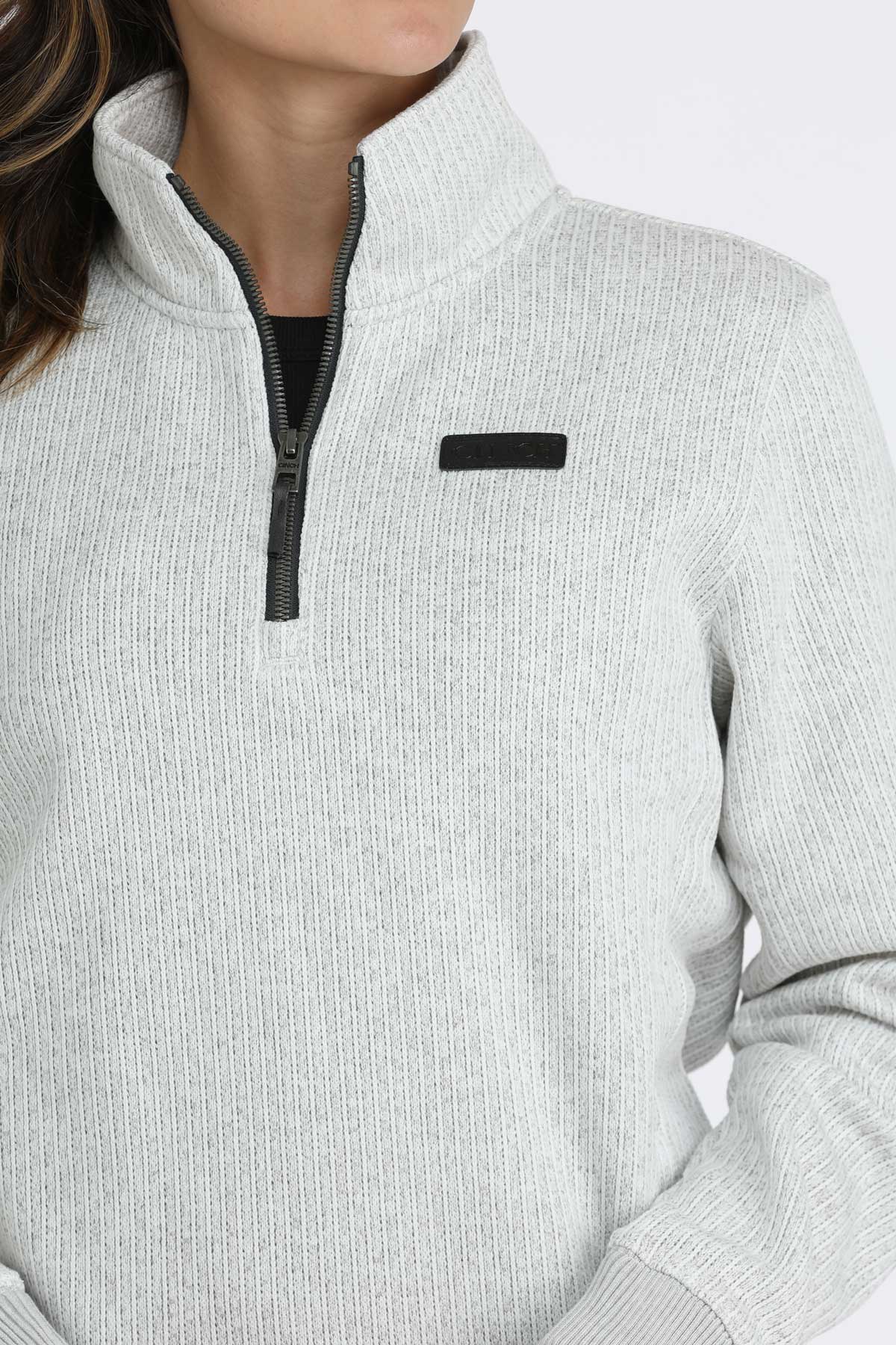 Cinch Women's 1/4 Zipper Grey Pullover