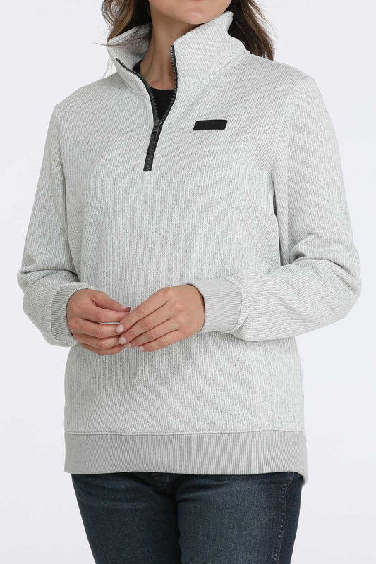 Cinch Women's 1/4 Zipper Grey Pullover