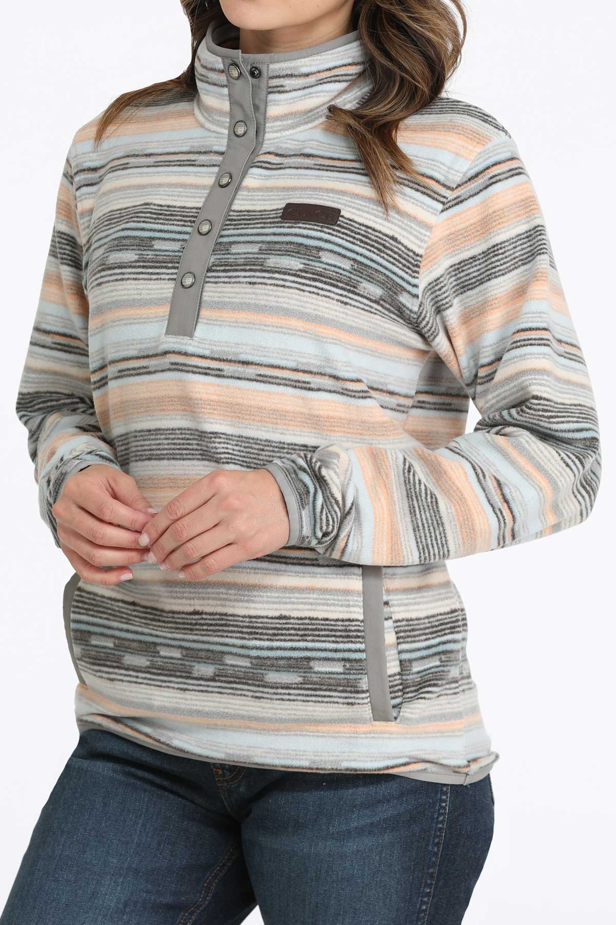 Cinch Women's  Multicolor Stripe Polar Fleece