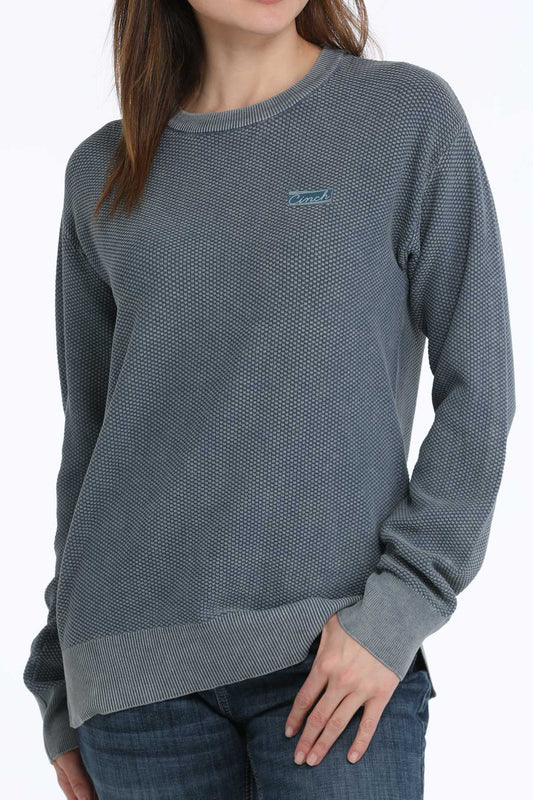 Cinch Women's Light Blue Pullover Sweater