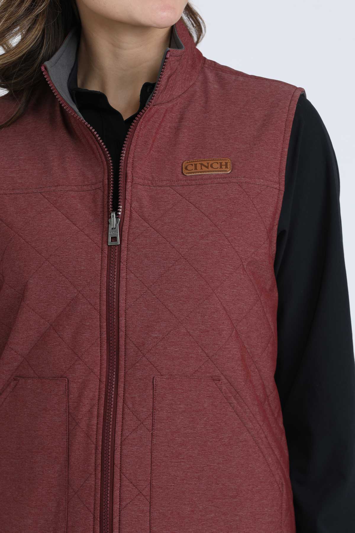 Cinch Women's Reversible Burgundy & Gray Water Resistant Vest