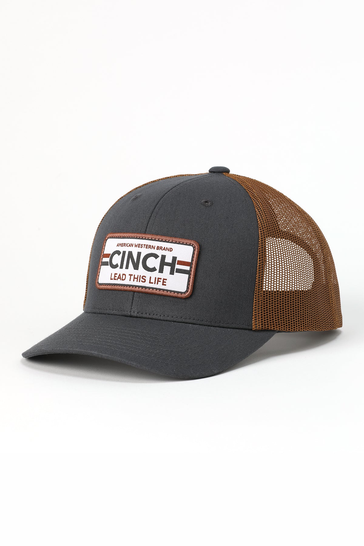 Cinch Flexfit Trucker Cap Charcoal and Brown