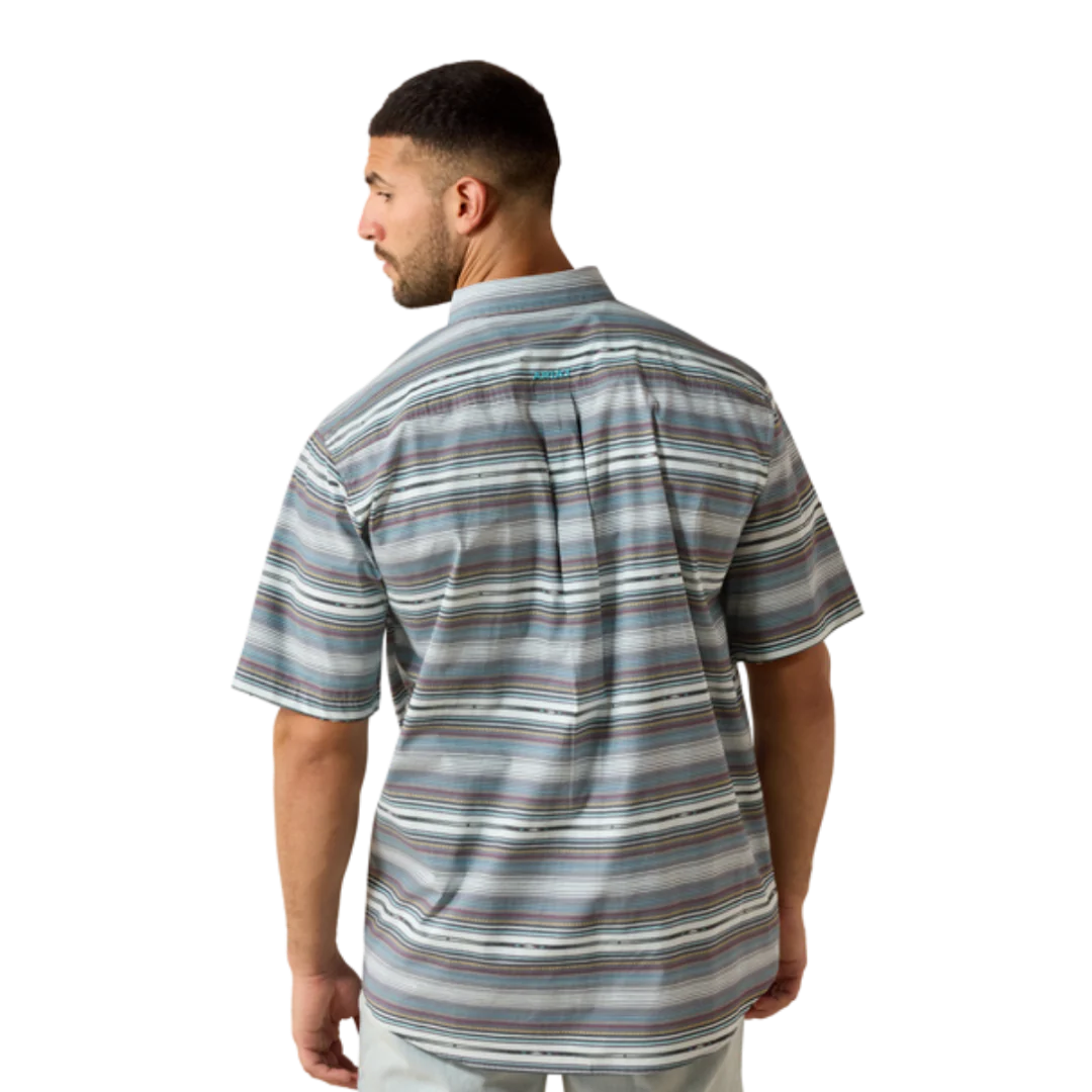 Ariat Men's Short Sleeve Pauline Serape Stripe Blue Shirt