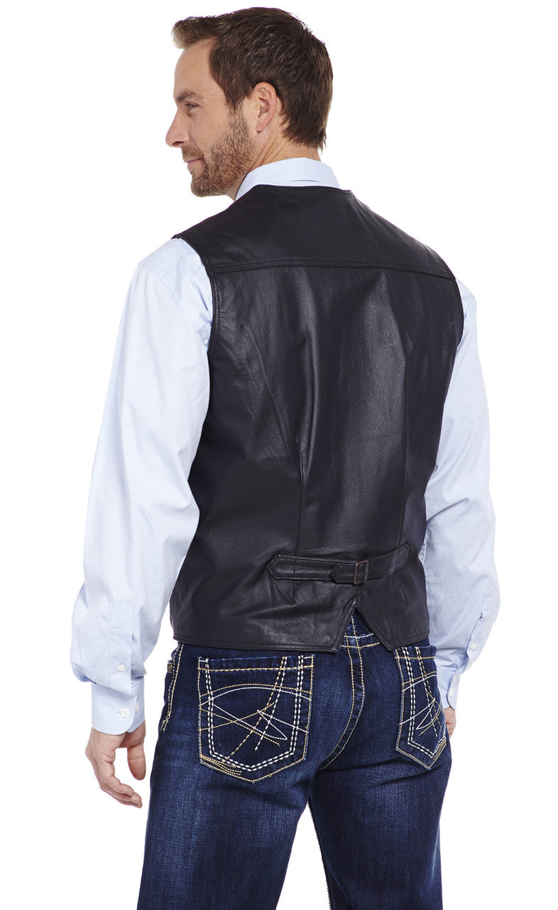 Cripple Creek Men's Leather Vest - Black