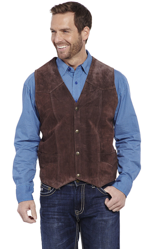Cripple Creek Men's Brown Suede Leather Vest