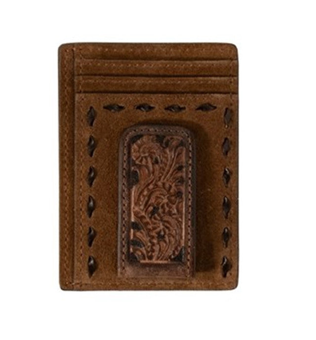 Nocona Money Clip Roughout Lace Tan - Accessories Wallet