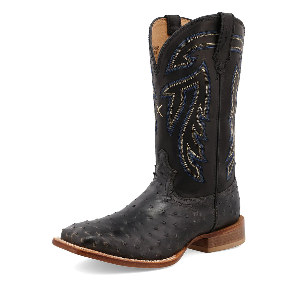 Twisted X Men's Boots - Black Genuine Ostrich