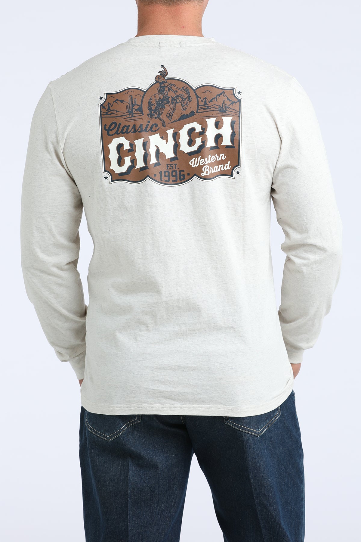 Cinch Men's Long Sleeve Graphic Regular Fit T-Shirt - Cream