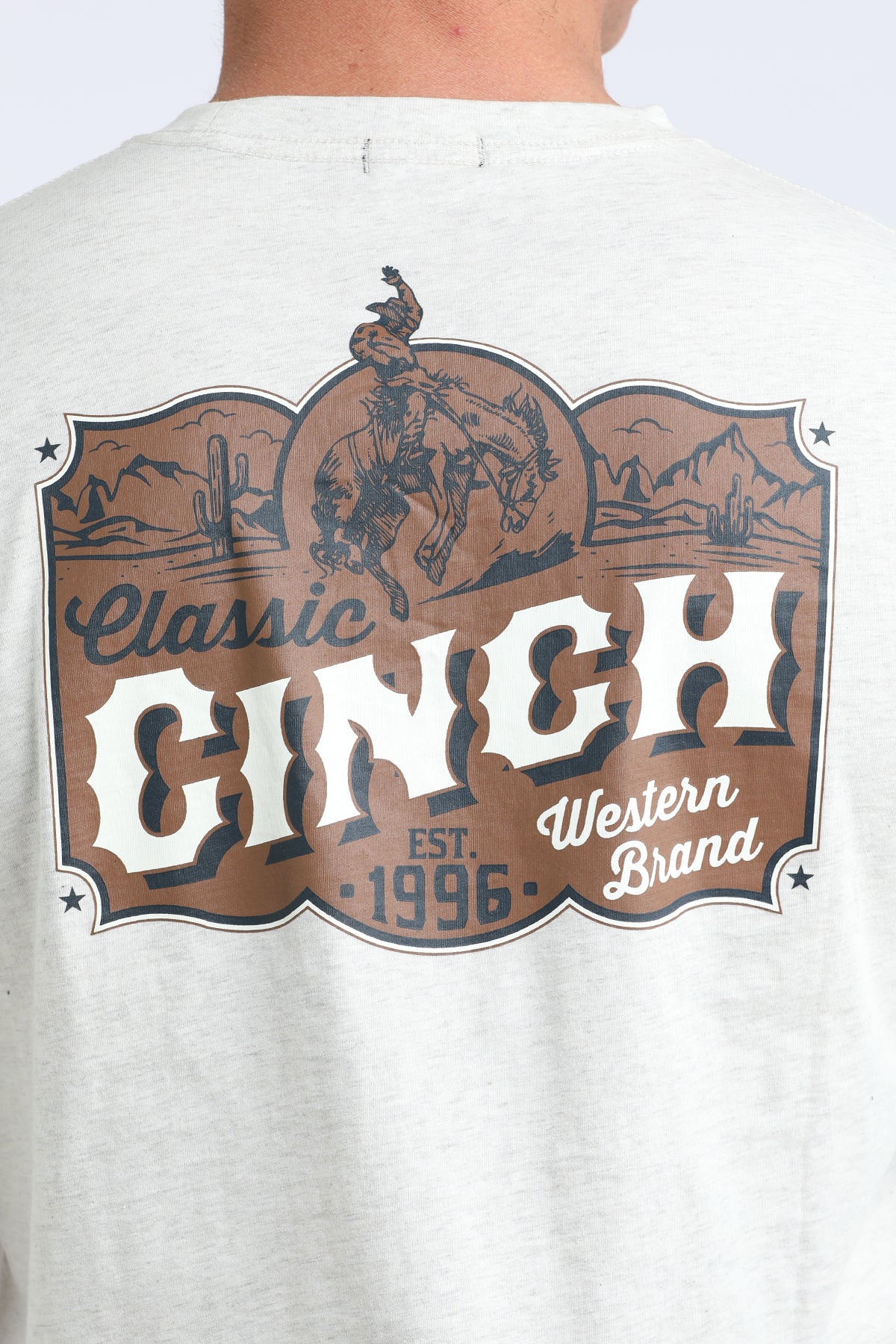 Cinch Men's Long Sleeve Graphic Regular Fit T-Shirt - Cream