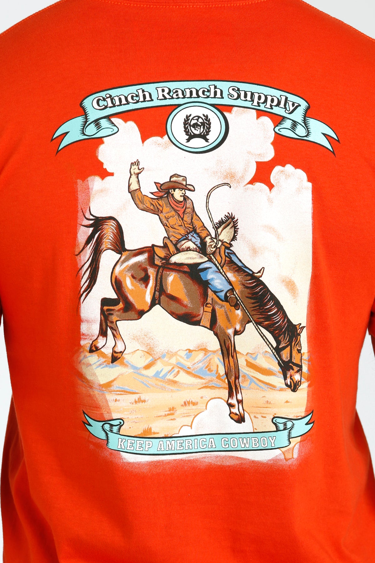 Cinch Men's T-Shirt with Cinch Ranch Supply Graphic on Back