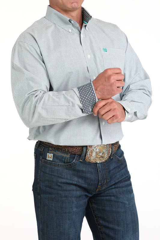 Cinch Men's Long Sleeve Western Shirt - White Plaid