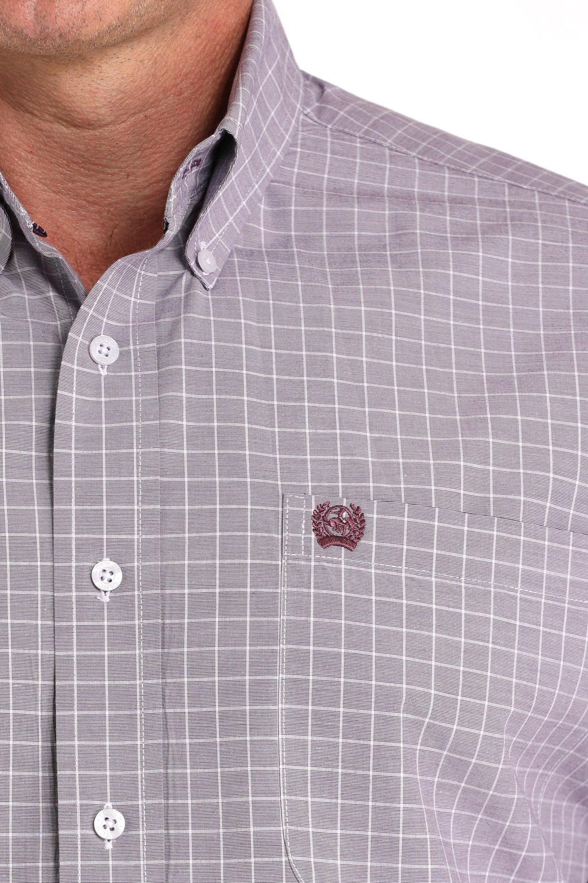 Cinch Men's Long Sleeve Western Shirt - Lilac Plaid