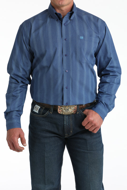 Cinch Men's Long Sleeve Western Shirt - Royal Blue Print