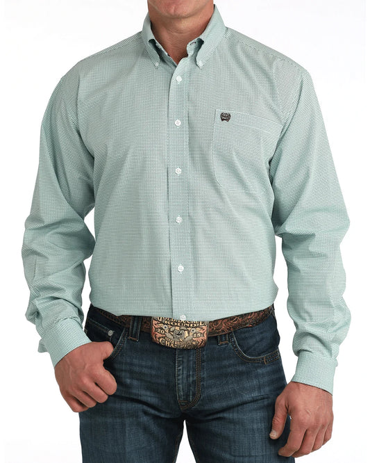 Cinch Men's Long Sleeve Blue Classic Fit Button-Down Western Shirt