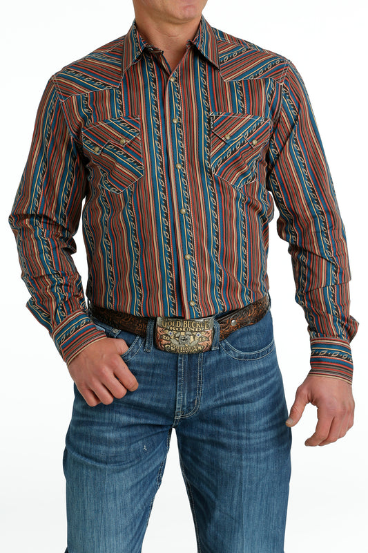 Cinch Men's Long Sleeve Shirt - Modern Fit Aztec Stripe