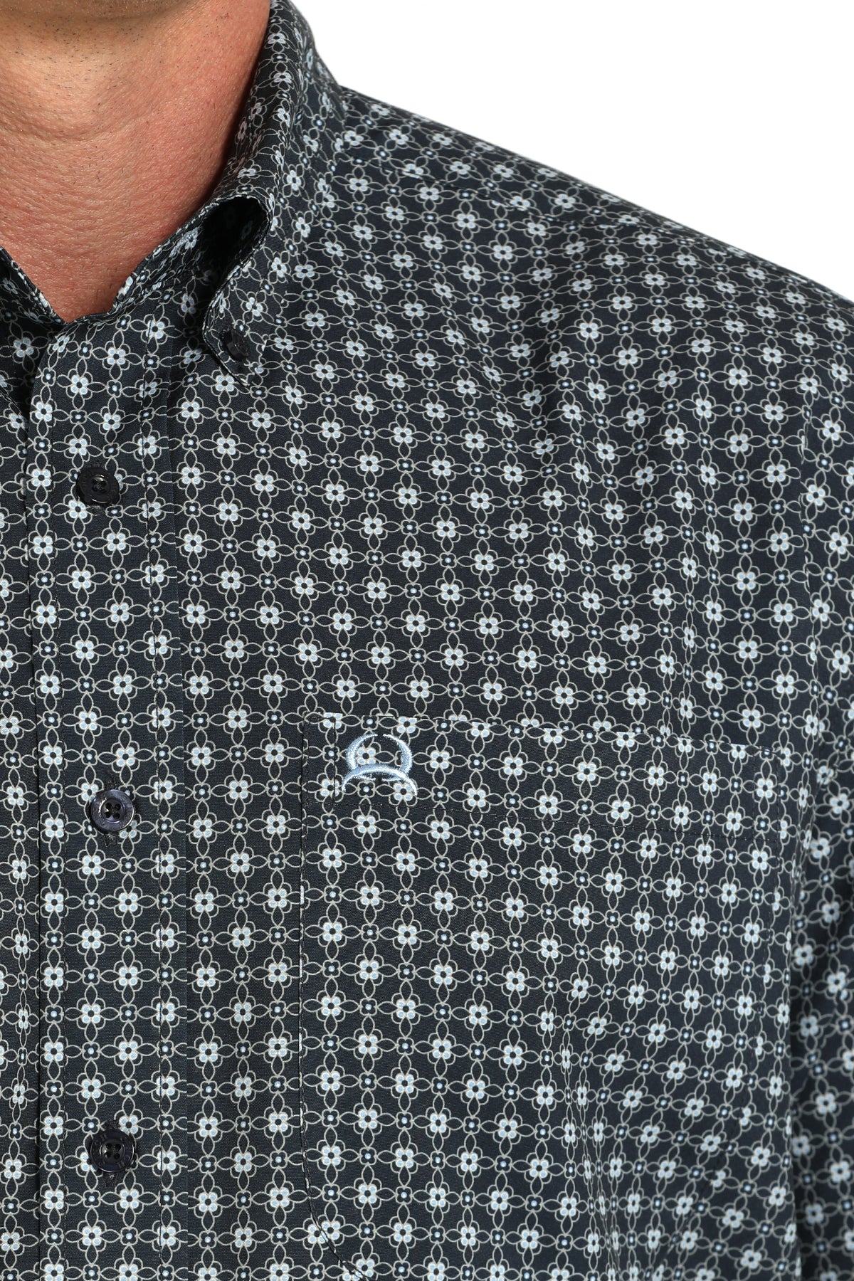 Cinch Men's Short Sleeve Navy Print Arenaflex Shirt