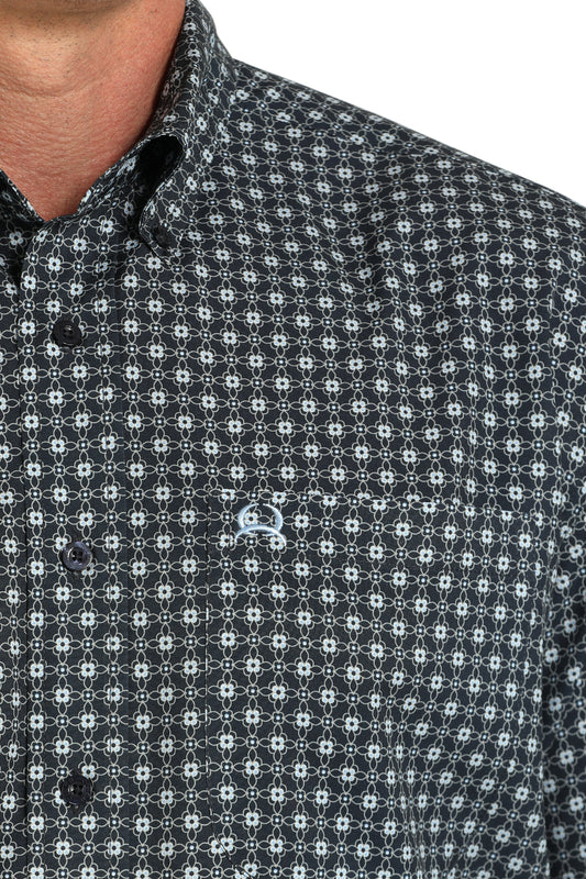 Cinch Men's Short Sleeve Navy Print Arenaflex Shirt