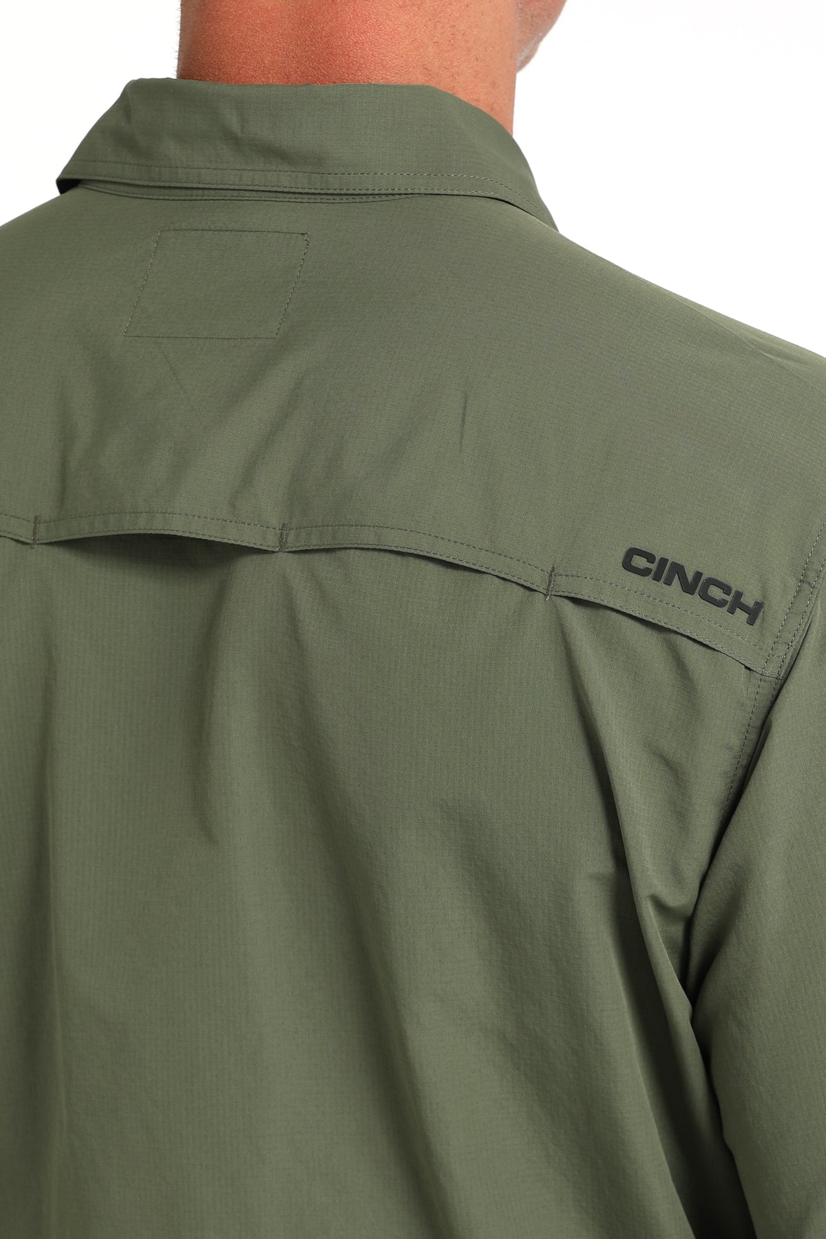 Cinch Men's Long Sleeve Ripstop Solid Button-Down Western Shirt - Olive