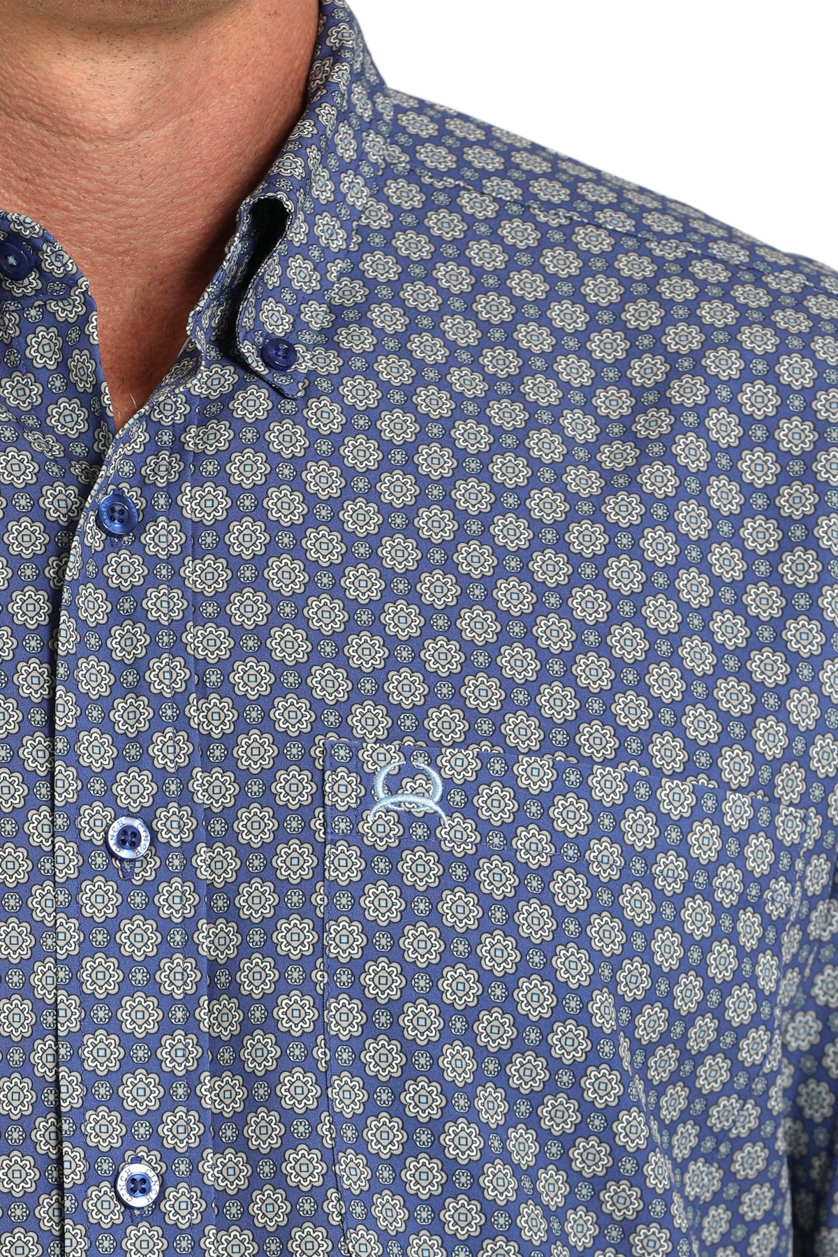 Cinch Men's Long Sleeve Blue Print Arenaflex Shirt
