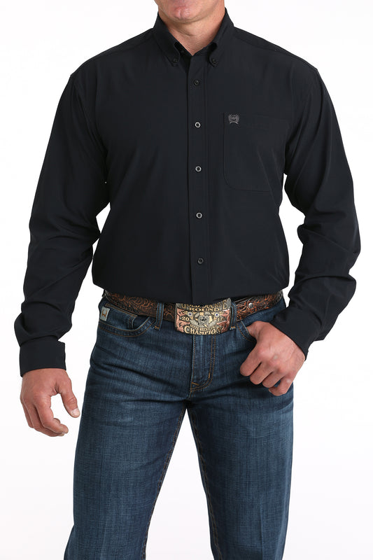 Cinch Men's Long Sleeve Western Shirt - Black Arenaflex