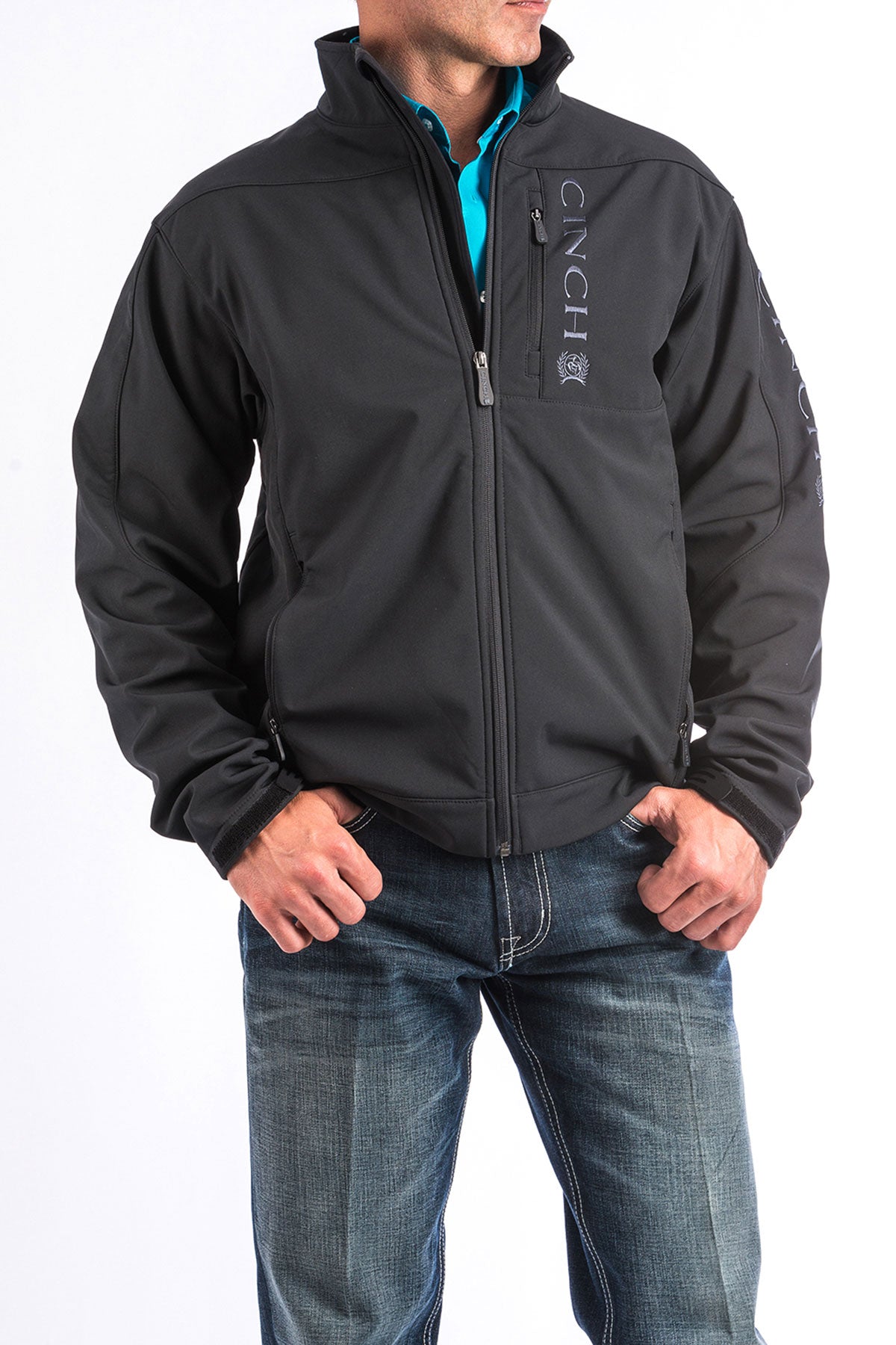 Cinch Men's Black Solid Bonded Jacket