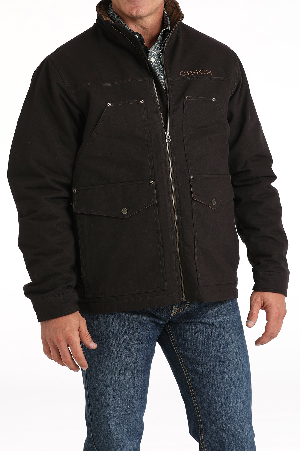 Cinch Men's Brown Canvas Jacket - Concealed Carry Pocket