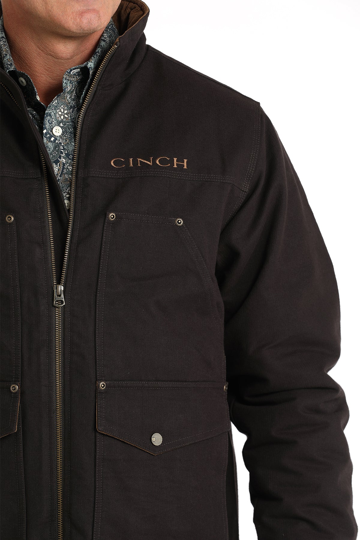 Cinch Men's Brown Canvas Jacket - Concealed Carry Pocket