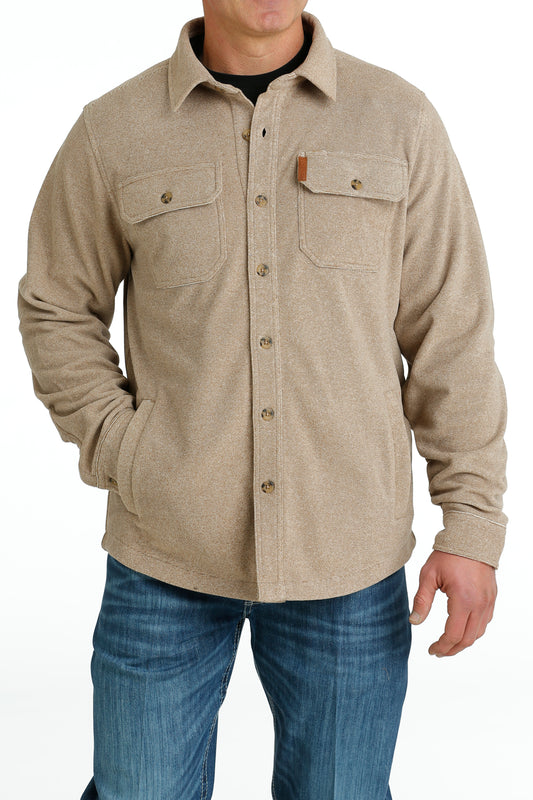 Cinch Men's Long Sleeve Polar Fleece Shirt Jacket  - Khaki