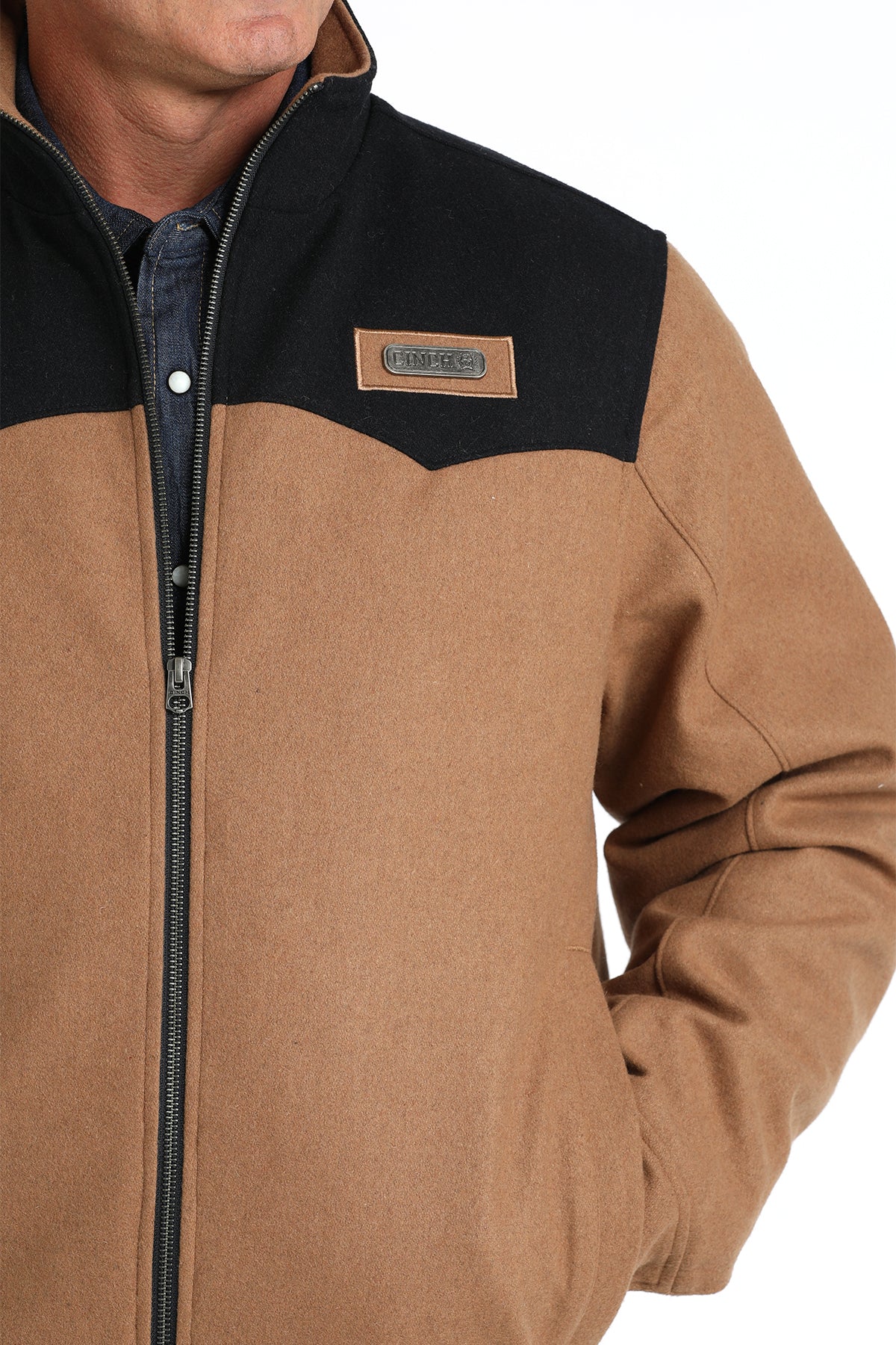 Cinch Men's Jacket - Brown Wooly Jacket with Concealed Carry Pocket