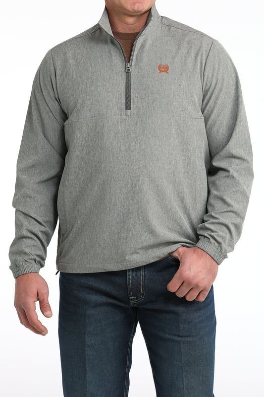 Cinch Men's 1/4 Zipper Grey Windbreaker