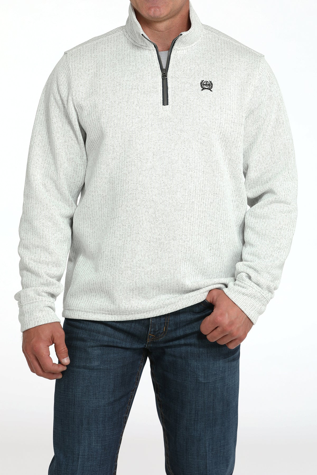Cinch Men's 1/4 Zipper Grey Pullover
