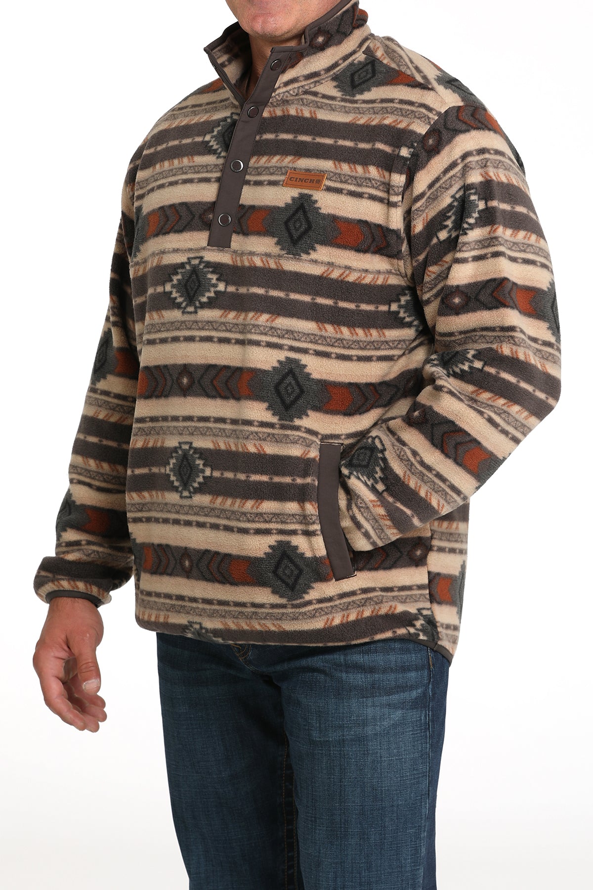 Cinch Men's Brown Print Polar Fleece