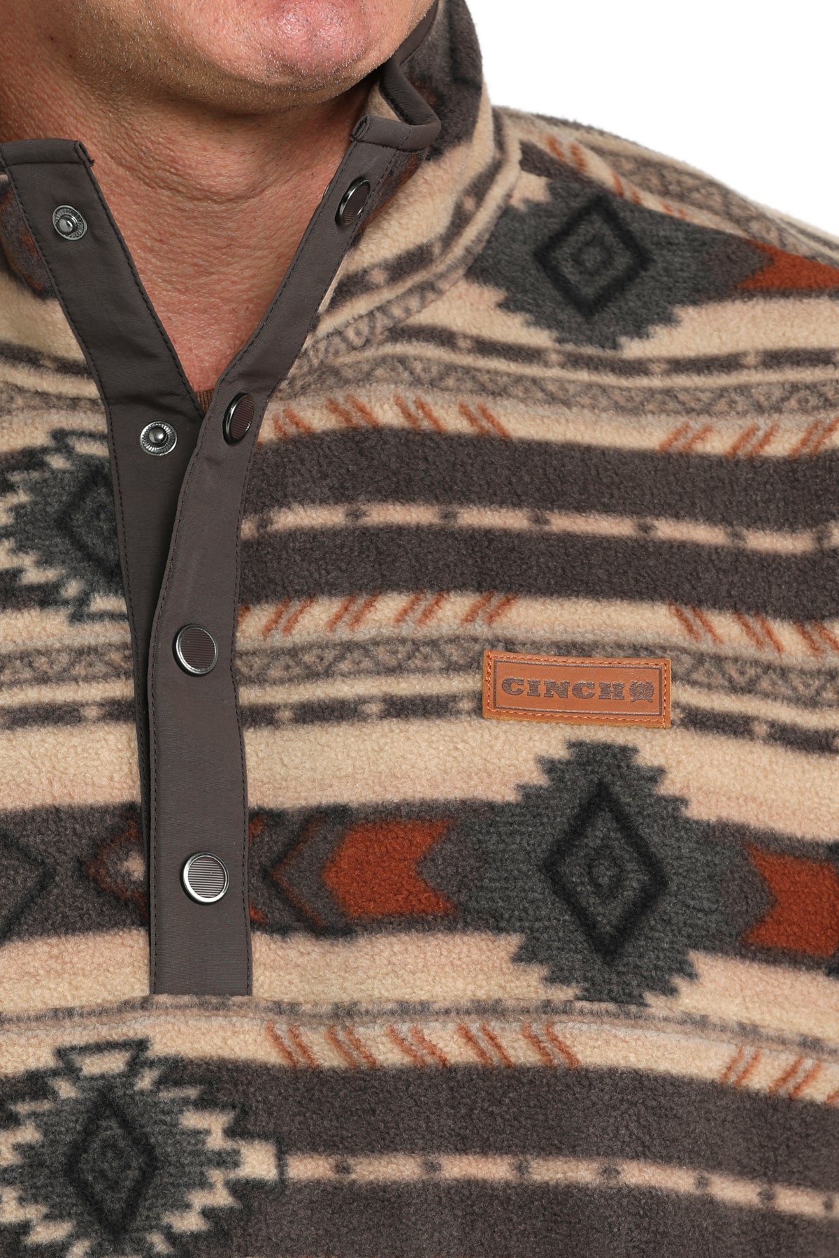 Cinch Men's Brown Print Polar Fleece