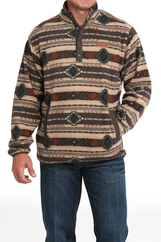 Cinch Men's Brown Print Polar Fleece