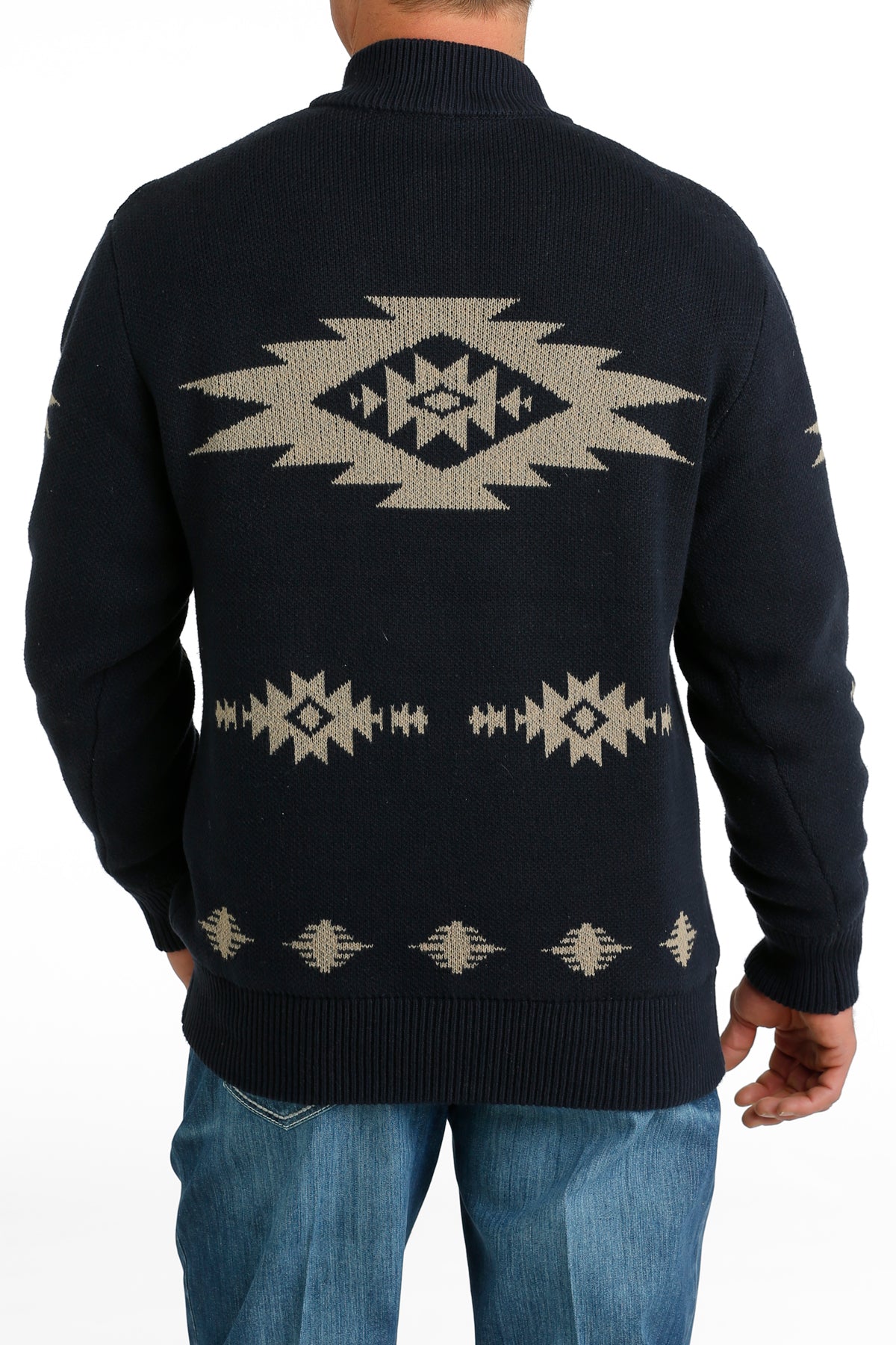 Cinch Men's Sweater - Navy Zip