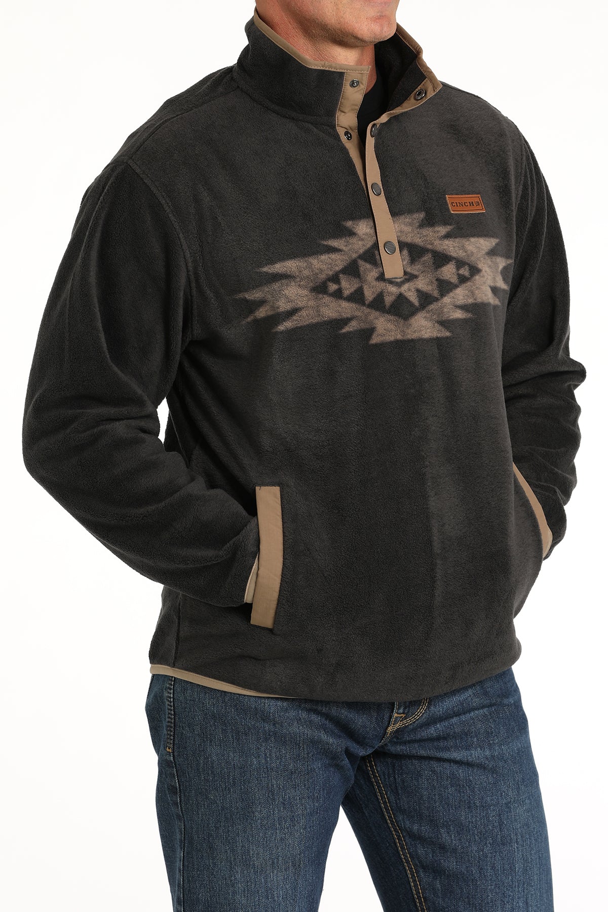 Cinch Men's Charcoal Polar Fleece Pullover