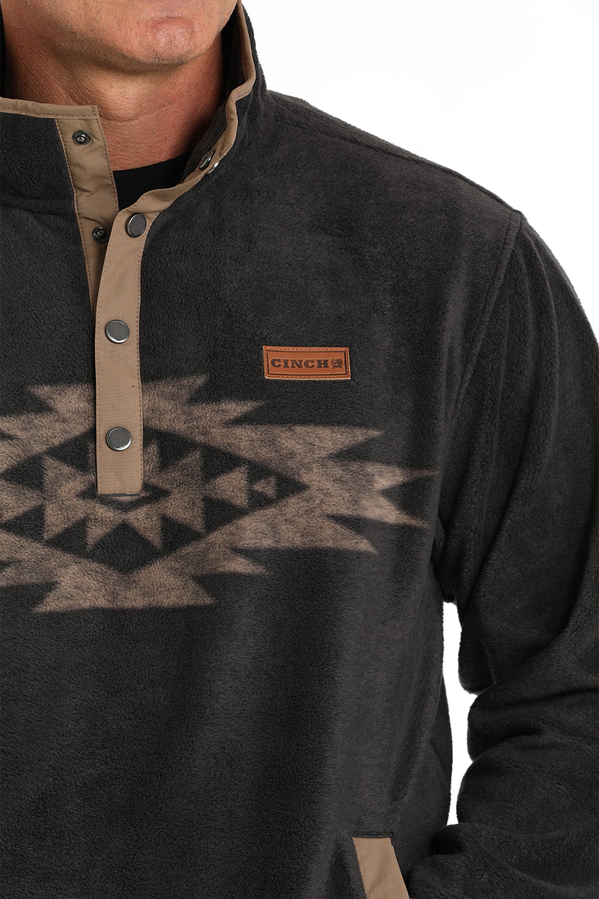 Cinch Men's Charcoal Polar Fleece Pullover