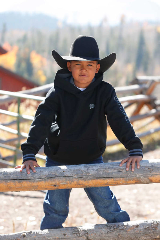 Cinch Boy's Black Logo Hoodie