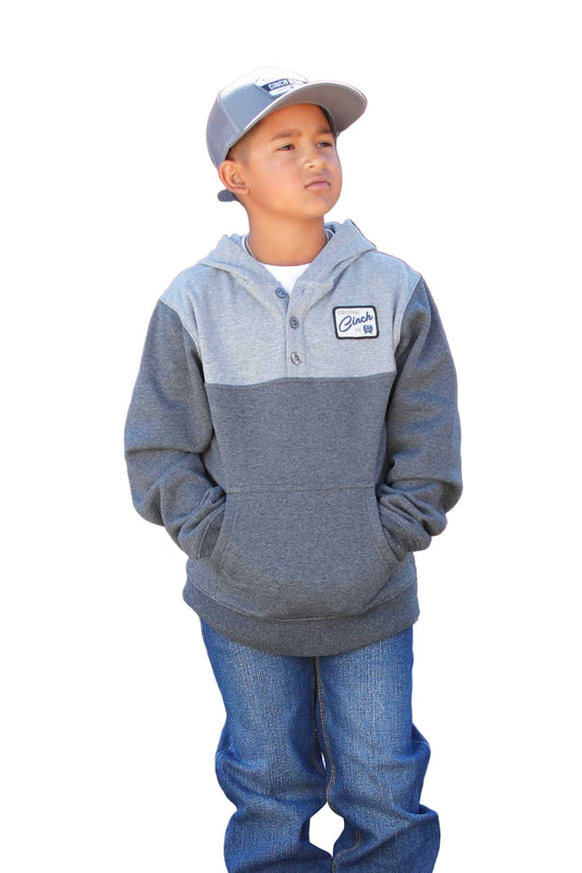 Cinch Boy's Charcoal Pullover Hoodie with Cinch Logo Patch