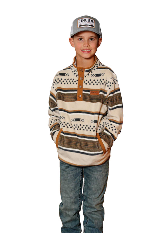 Cinch Boy's Cream Polar Fleece