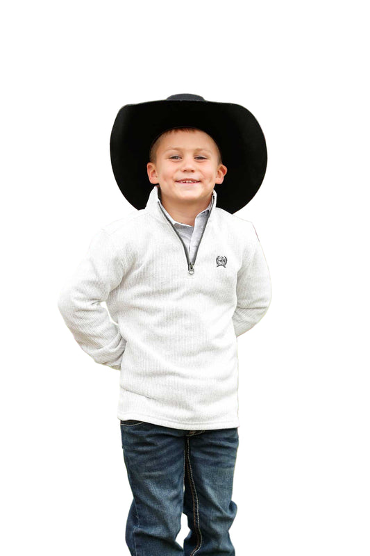 Cinch Boy's Gray 1/4 Zipper Sweater