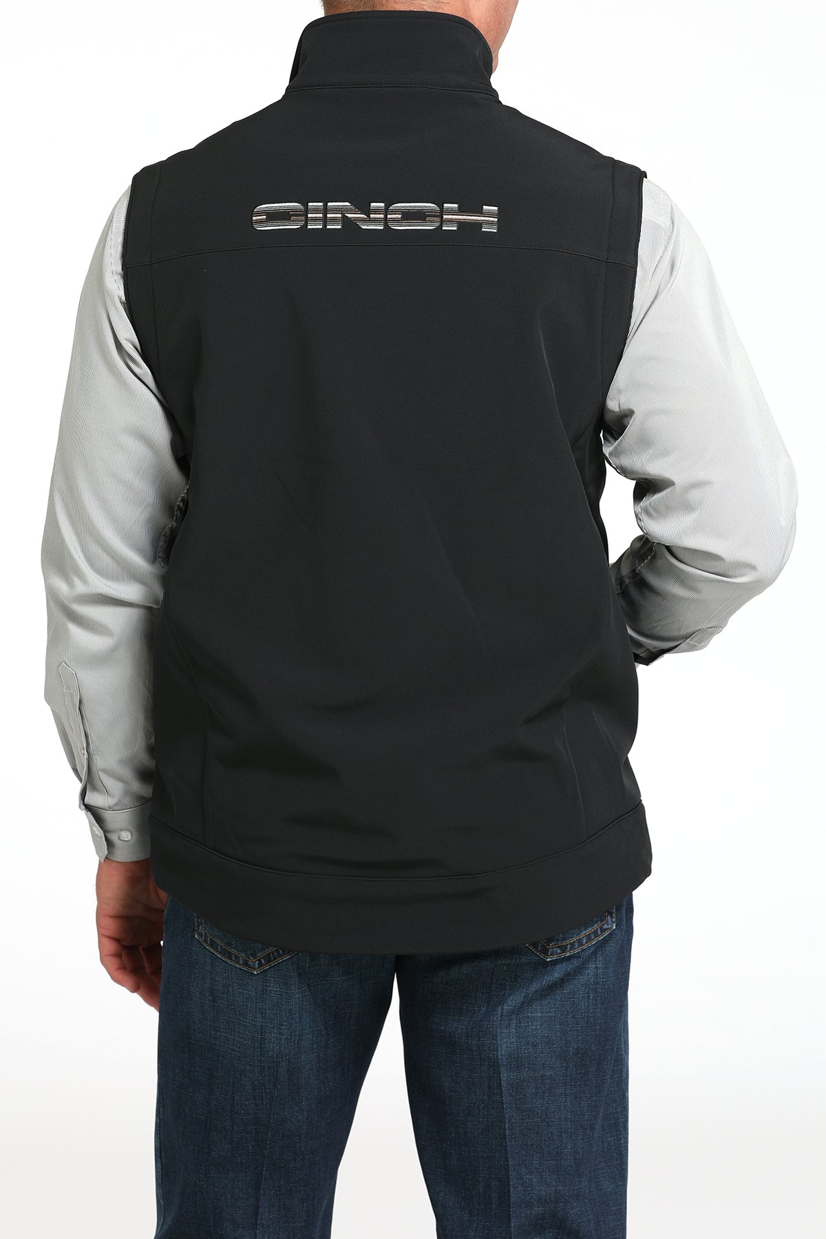 Cinch Men's Concealed Carry Bonded Black Vest with Logo on Back