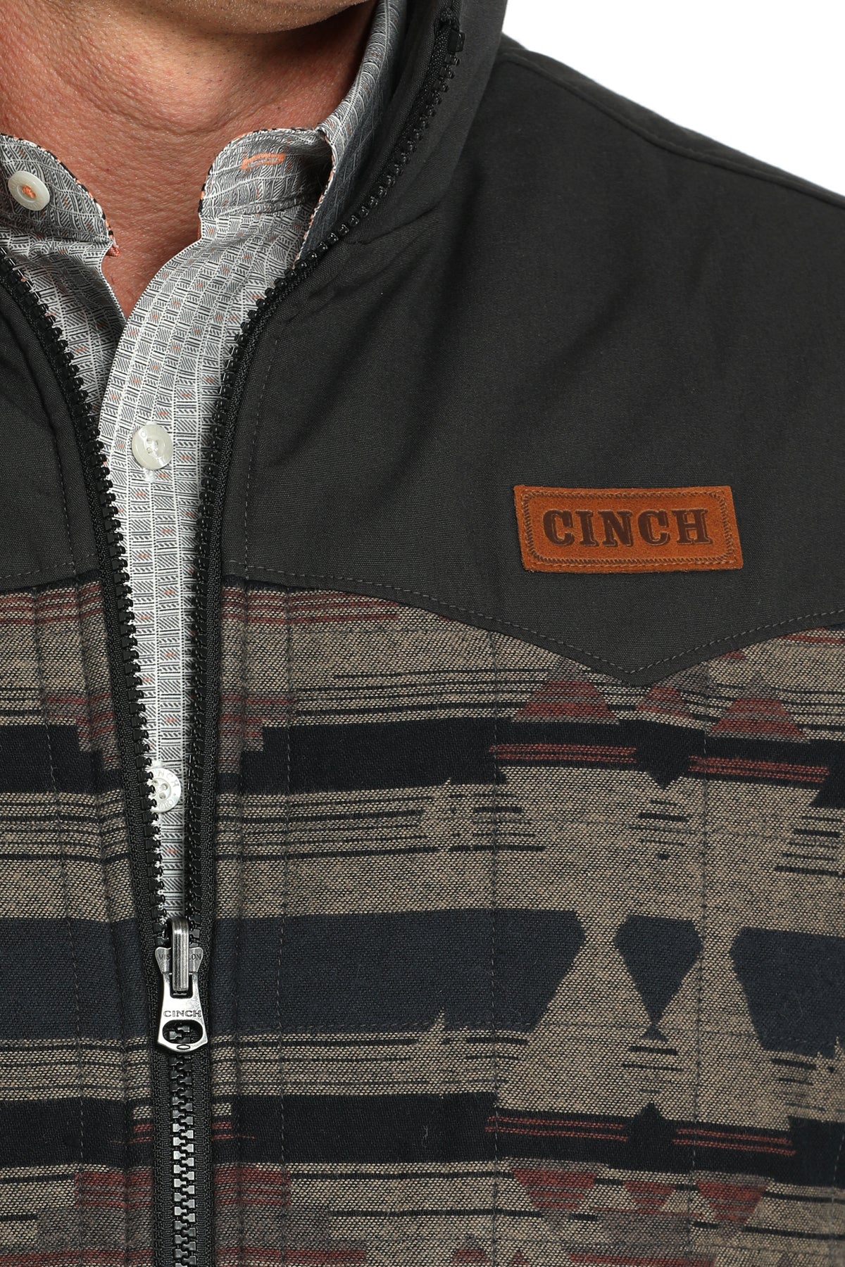 Cinch Men's Reversible Quilted Brown Vest