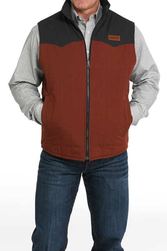 Cinch Men's Reversible Quilted Brown Vest