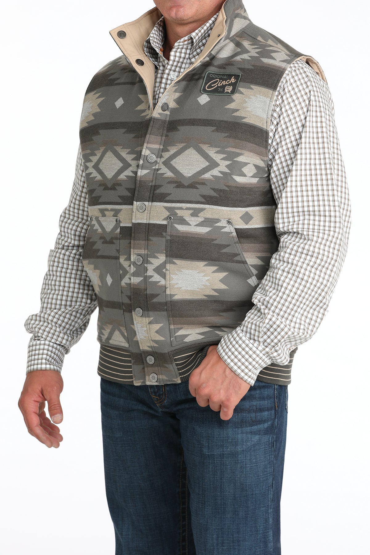 Cinch Men's Olive Reversable Water Resistant Vest