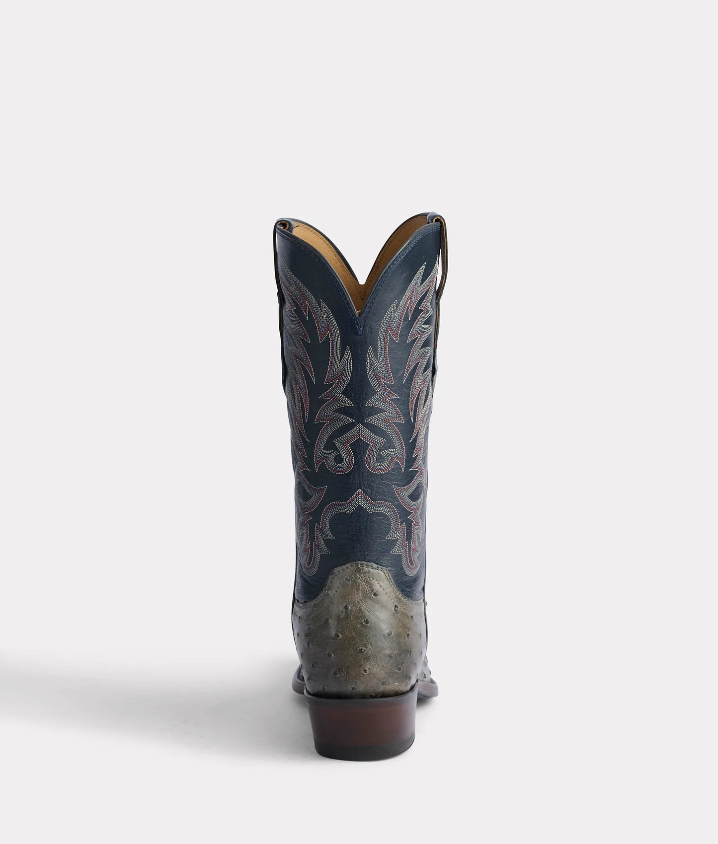 Lucchese Men's Elgin Anthracite Full Quill Ostrich Leather Boot