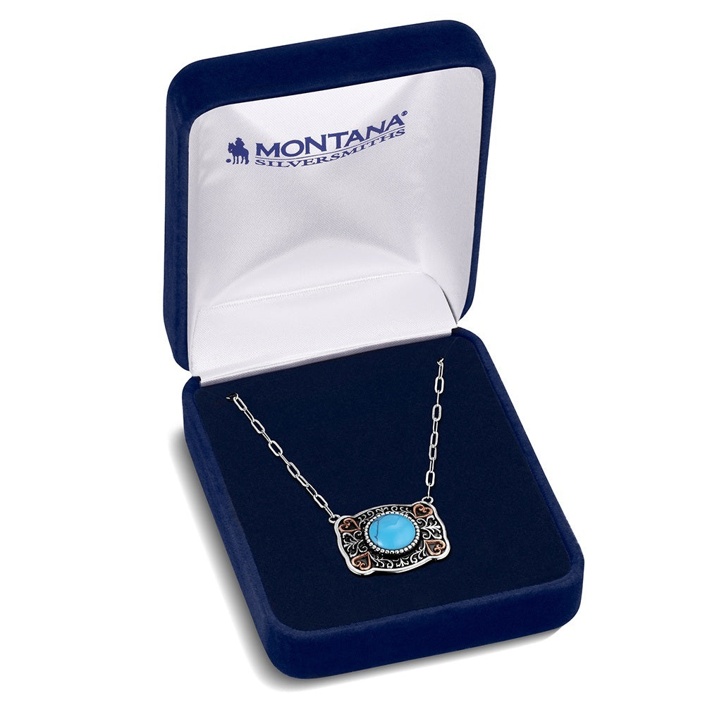 Montana Silversmith Baby Blue Turquoise Buckle Necklace