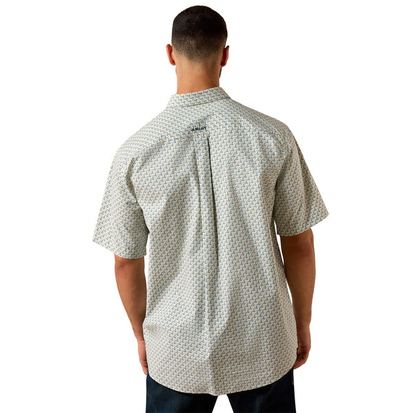Ariat Men's Short Sleeve Pall White Geo Print Shirt